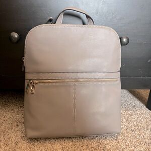 Target A New Day faux gray leather backpack gold zipper NEW WITH TAGS!